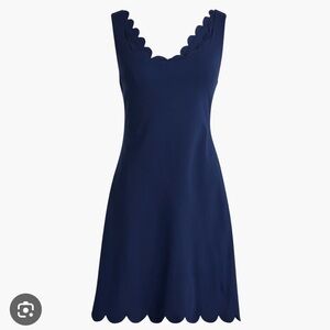J. Crew Factory Midnight Blue Scallop Mini Dress
